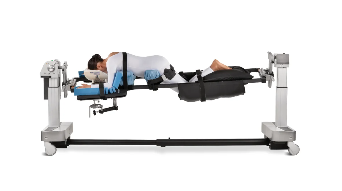 Trios – pozycjonowanie prone na blacie spinal