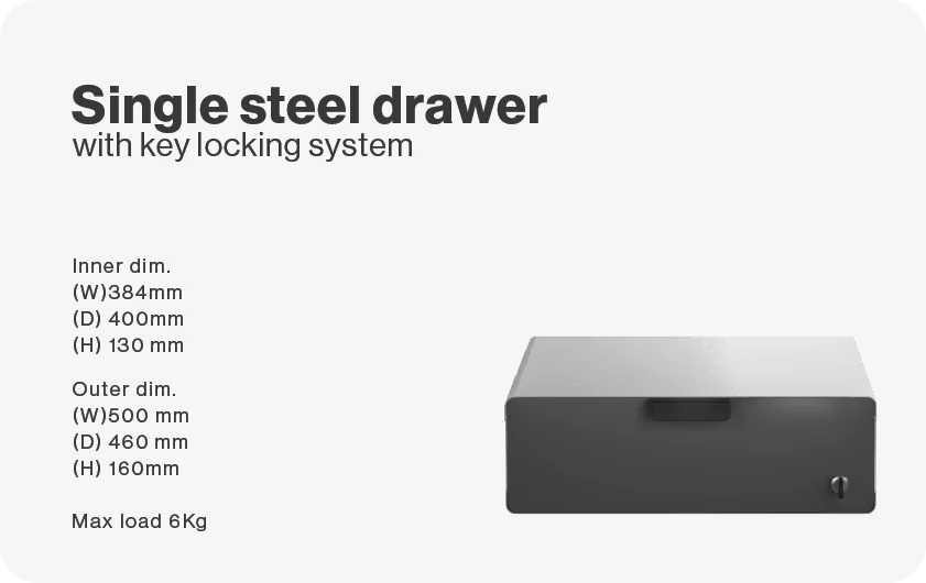 Single steel drawer