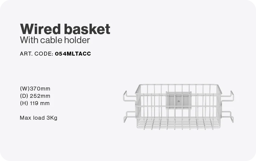 Wired basket for cables